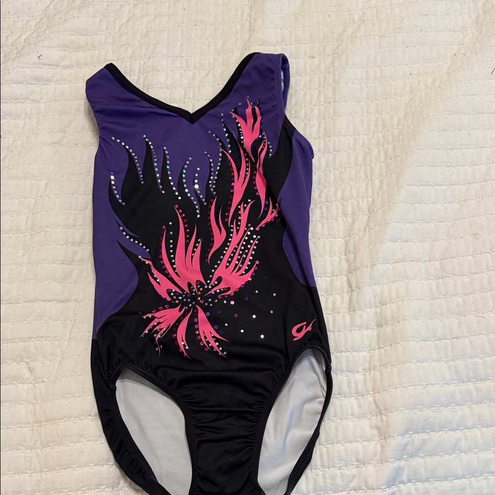 GK Purple and Black Leotard with Pink Accents